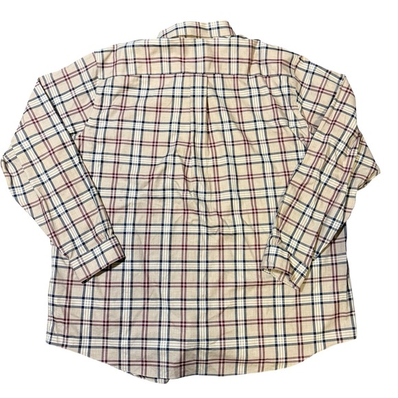 Brooks Brothers 2XLT Non-Iron Supima Cotton Plaid Button Down Shirt Tan Tartan - Picture 2 of 8